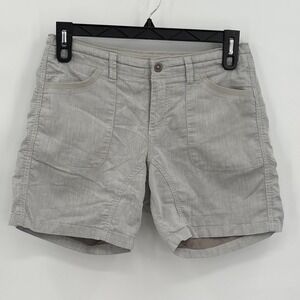 Kuhl Womens Tan Herringbone Utility Hiking Shorts Size 8 Mid Rise Gorpcore Cabo